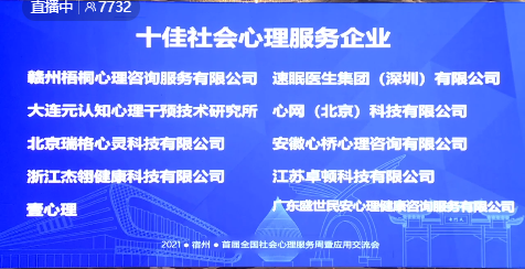 喜报：卓顿科技喜获全国“十佳社会心理服务企业”称号